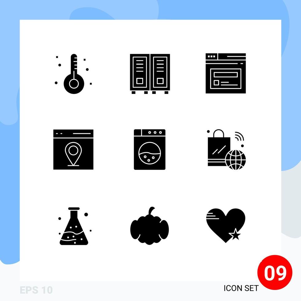 paquete de iconos de vector de stock de 9 signos y símbolos de línea para elementos de diseño de vector editables de sitio web de interfaz de lectura de mapa de máquina