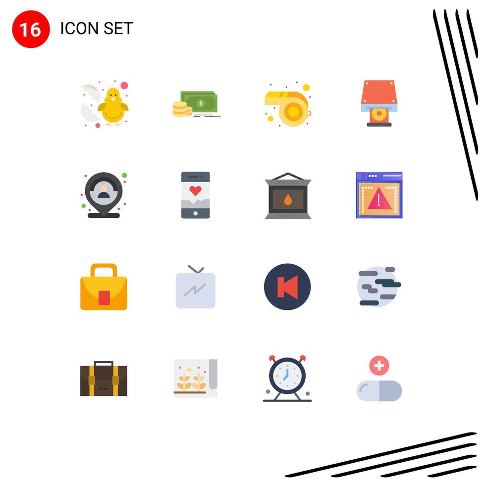 16 Creative Icons Modern Signs and Symbols of map customer mardi gras disk rom cd rom Editable Pack of Creative Vector Design Elements