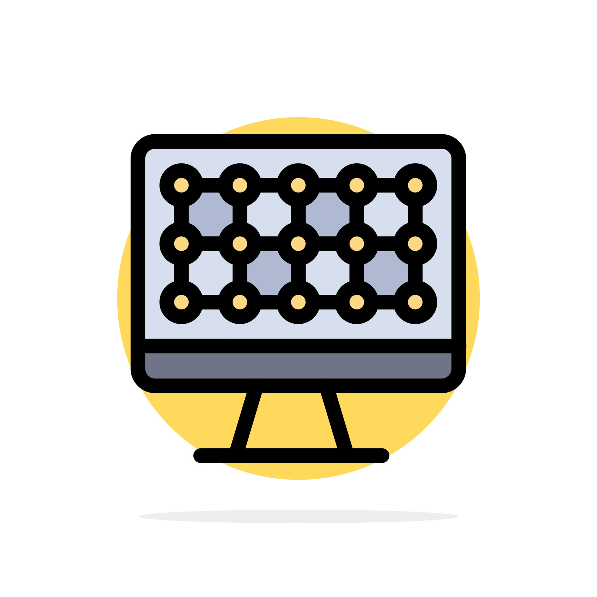 Computer Technology Hardware Abstract Circle Background Flat color Icon