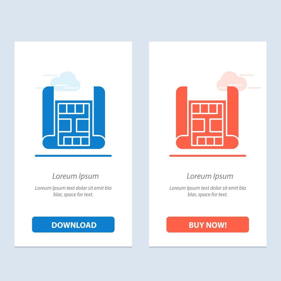 Map Construction Building  Blue and Red Download and Buy Now web Widget Card Template vector