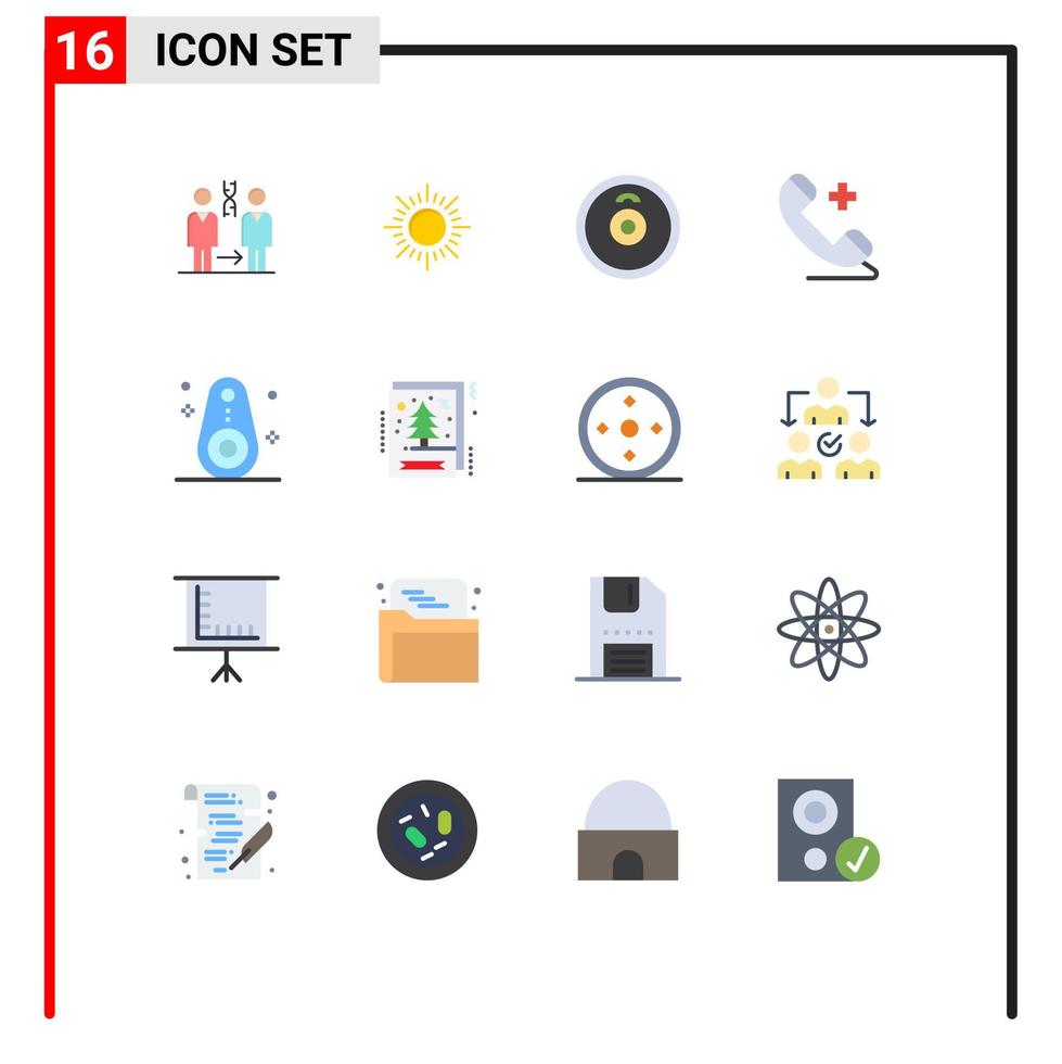 16 Universal Flat Colors Set for Web and Mobile Applications outline bluetooth barbell hospital phone Editable Pack of Creative Vector Design Elements