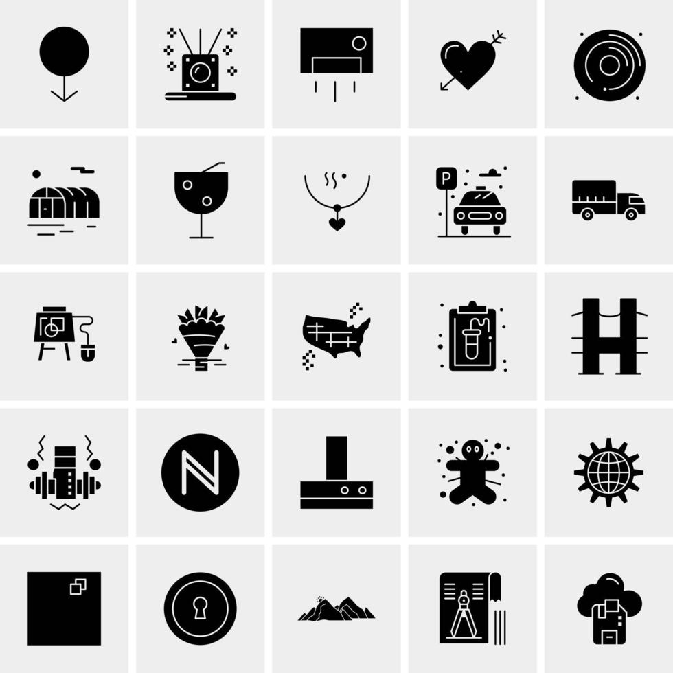 25 iconos de negocios universales vector ilustración de icono creativo para usar en proyectos relacionados con la web y dispositivos móviles