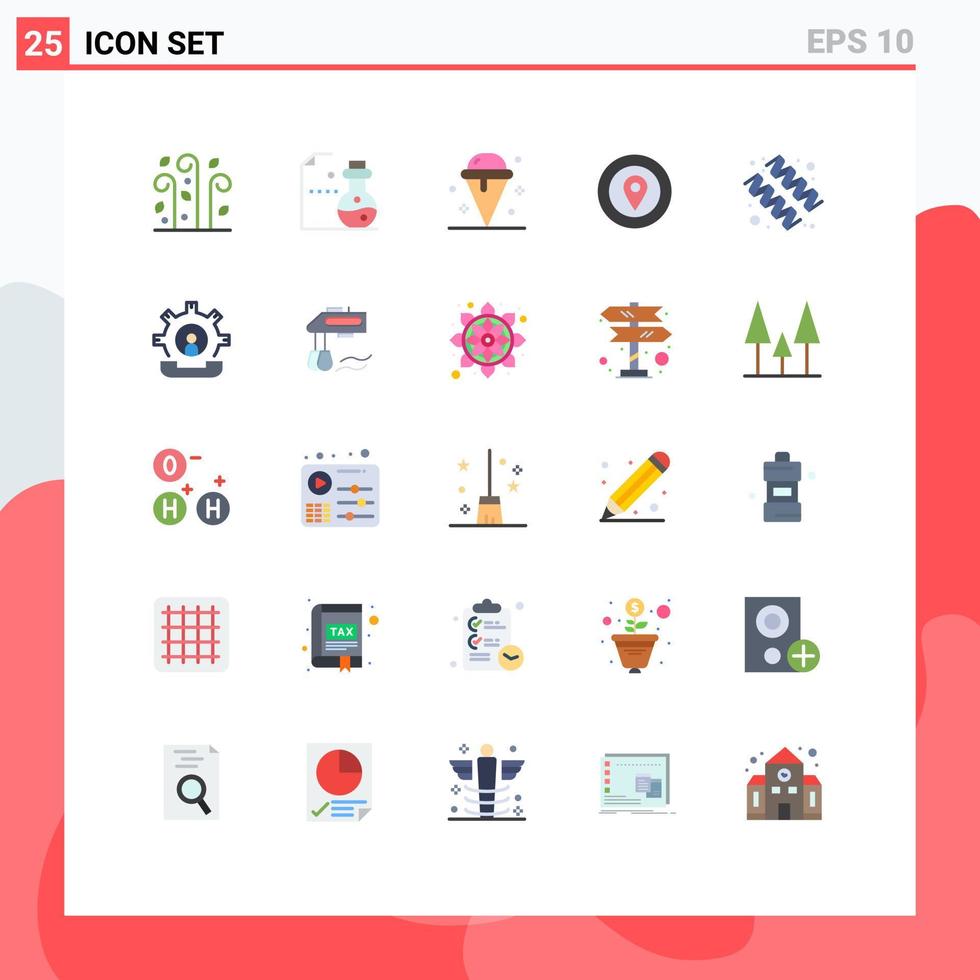 Pictogram Set of 25 Simple Flat Colors of diet prize cream award sweet Editable Vector Design Elements