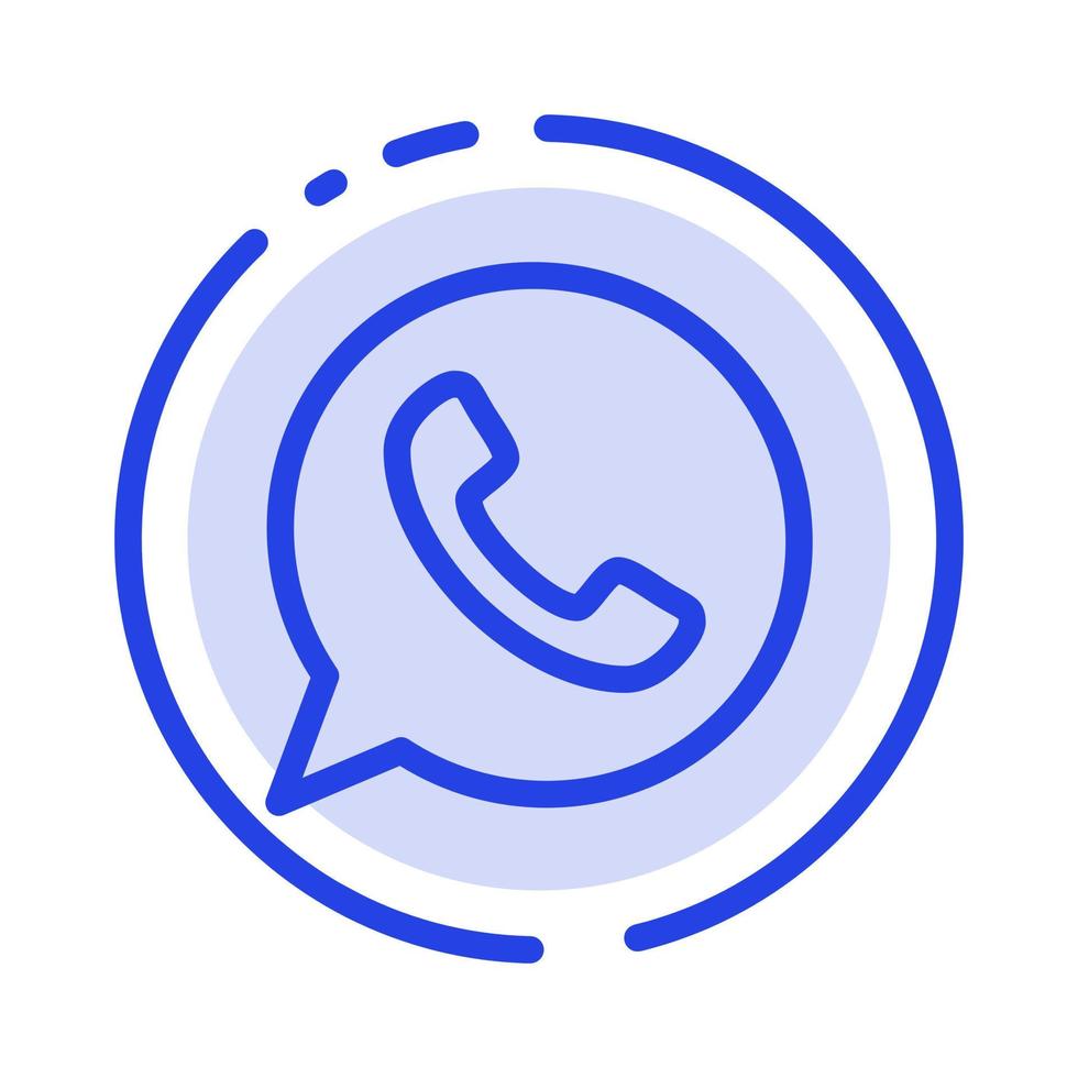 App Chat Telephone Watts App Blue Dotted Line Line Icon vector