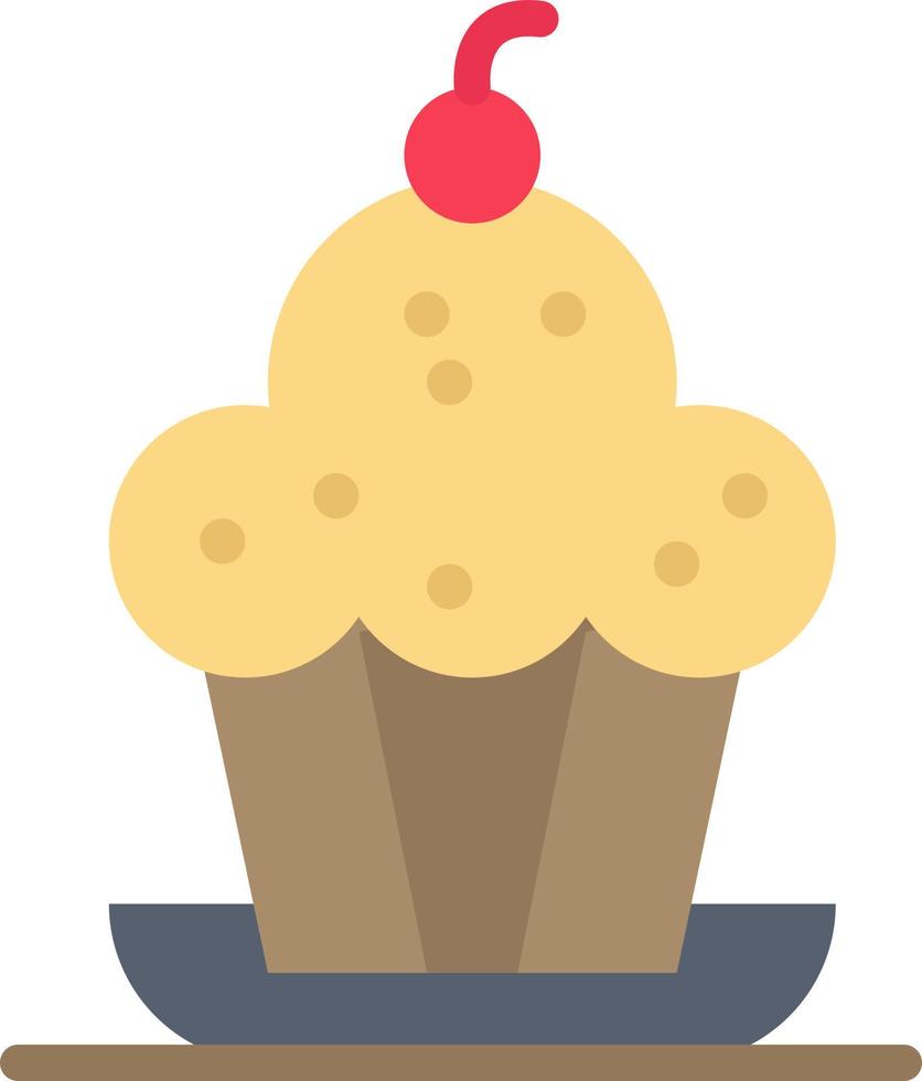 Cake Dessert Muffin Sweet Thanksgiving  Flat Color Icon Vector icon banner Template