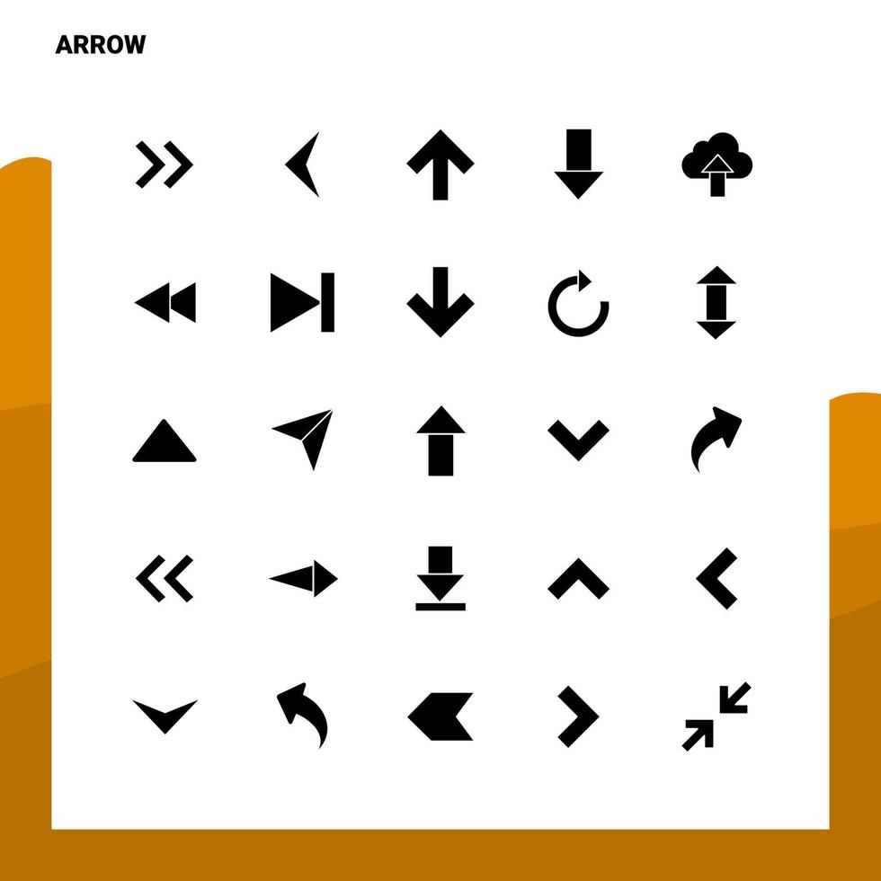 25 Arrow Icon set Solid Glyph Icon Vector Illustration Template For Web and Mobile Ideas for business company