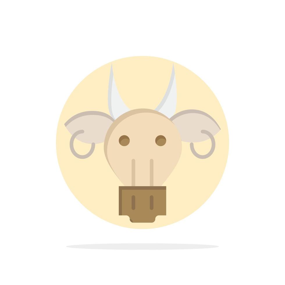 adorno animales toro indio cráneo abstracto círculo fondo plano color icono vector