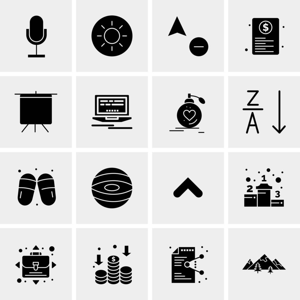 16 iconos universales de negocios vector ilustración de icono creativo para usar en proyectos relacionados con la web y dispositivos móviles