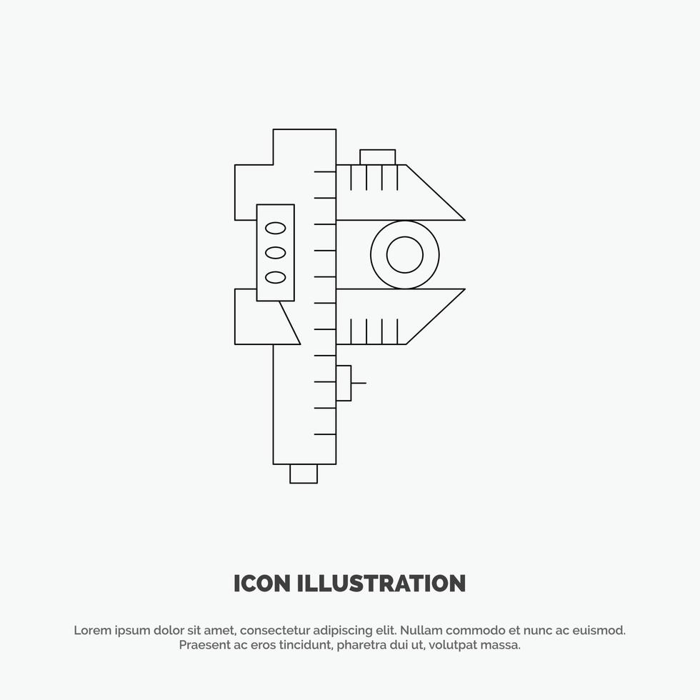 Measuring Accuracy Measure Small Tiny Line Icon Vector