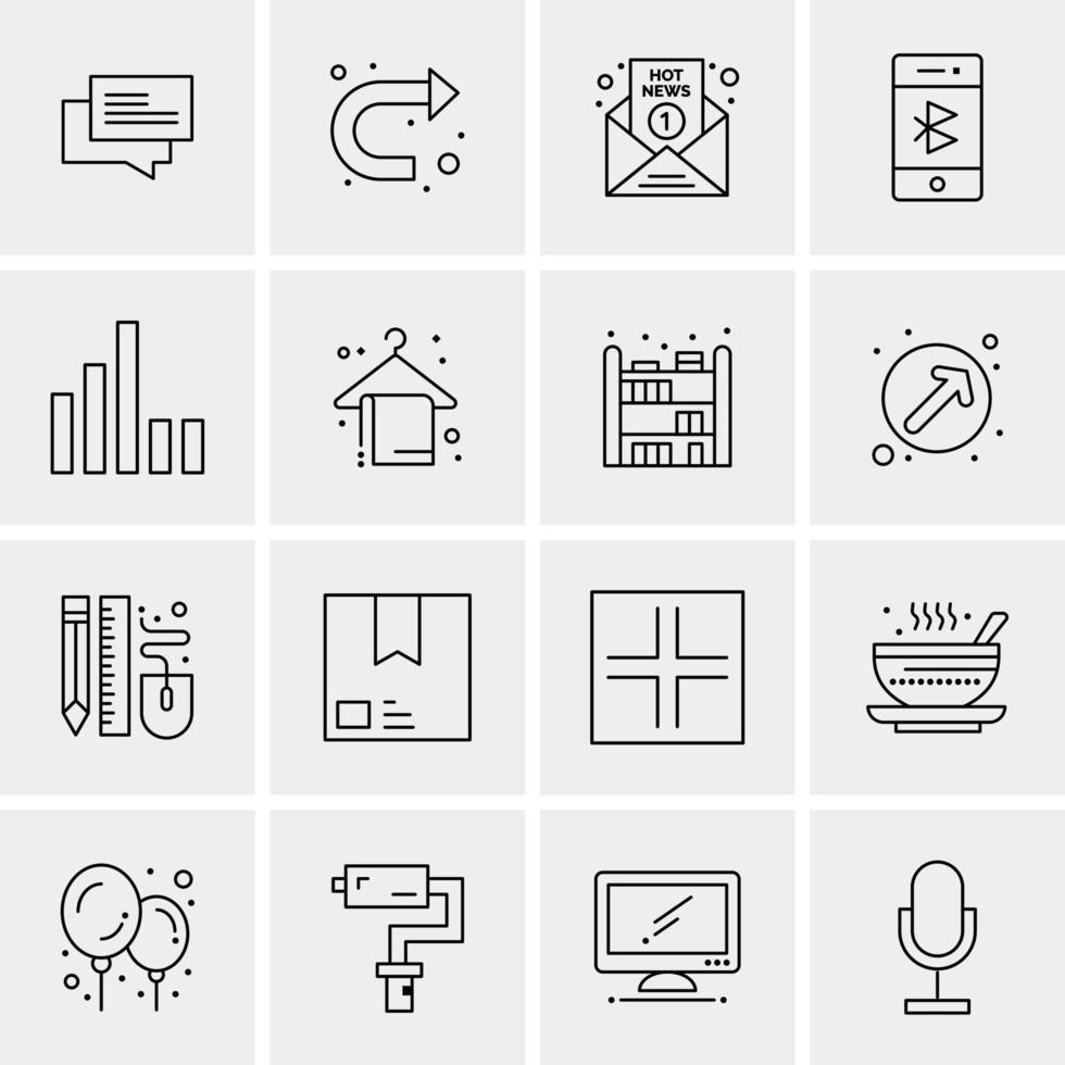 16 iconos universales de negocios vector ilustración de icono creativo para usar en proyectos relacionados con la web y dispositivos móviles