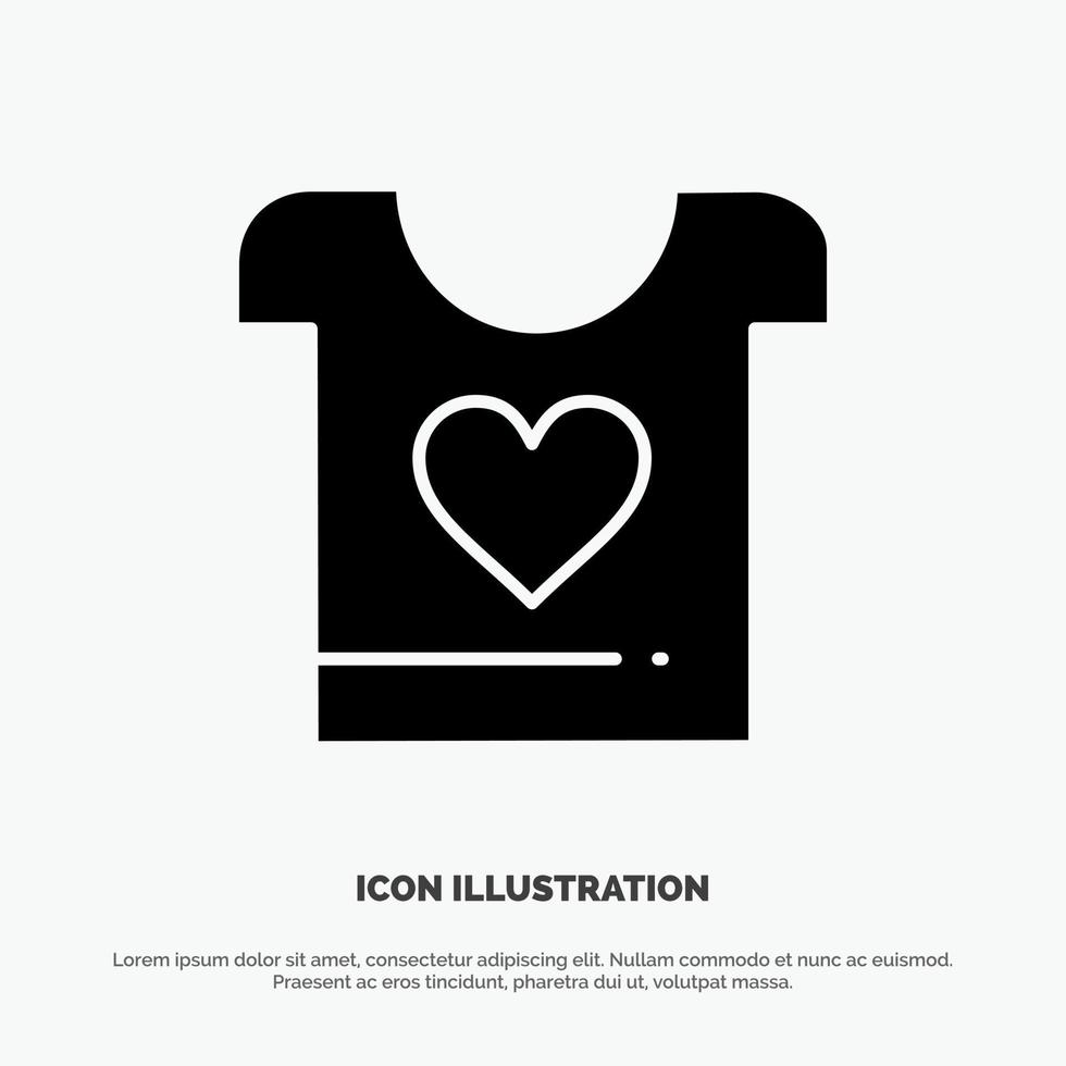 Clothes Love Heart Wedding solid Glyph Icon vector