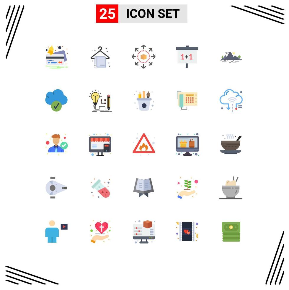 Stock Vector Icon Pack of 25 Line Signs and Symbols for hill study ecommerce school education Editable Vector Design Elements