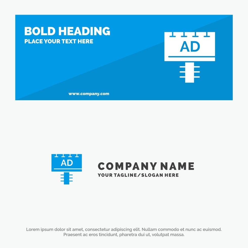 Ad Board Advertising Signboard SOlid Icon Website Banner and Business Logo Template vector