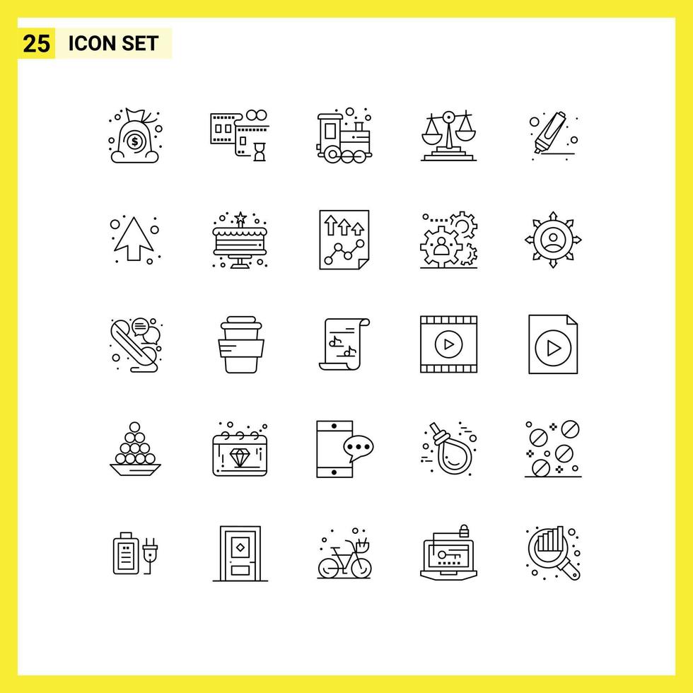 Universal Icon Symbols Group of 25 Modern Lines of marker drawing toy investment business Editable Vector Design Elements