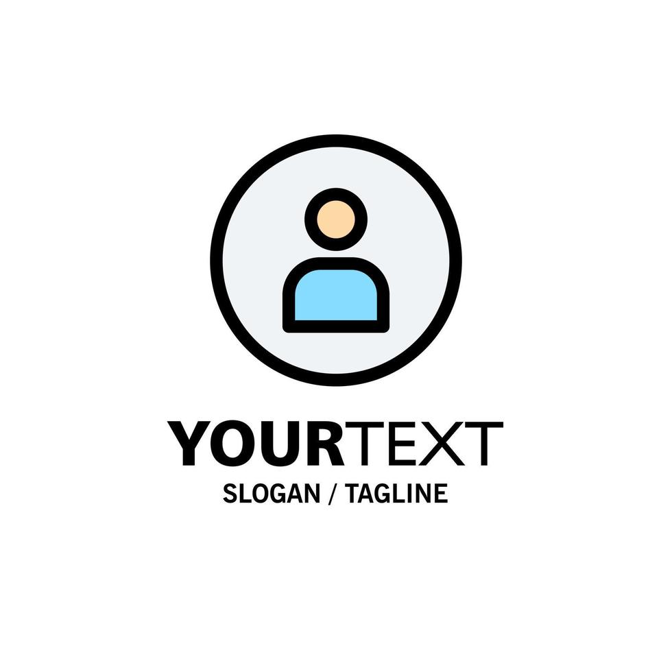 Man Worker Basic Ui Business Logo Template Flat Color vector