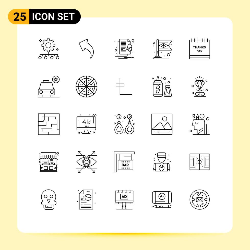 Modern Set of 25 Lines and symbols such as celebration flag alert carnival banner Editable Vector Design Elements