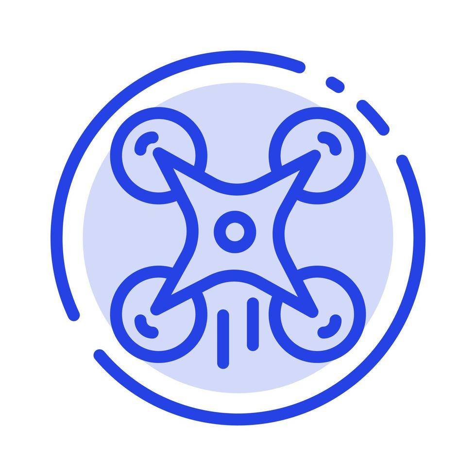 Technology Drone Camera Image Blue Dotted Line Line Icon vector