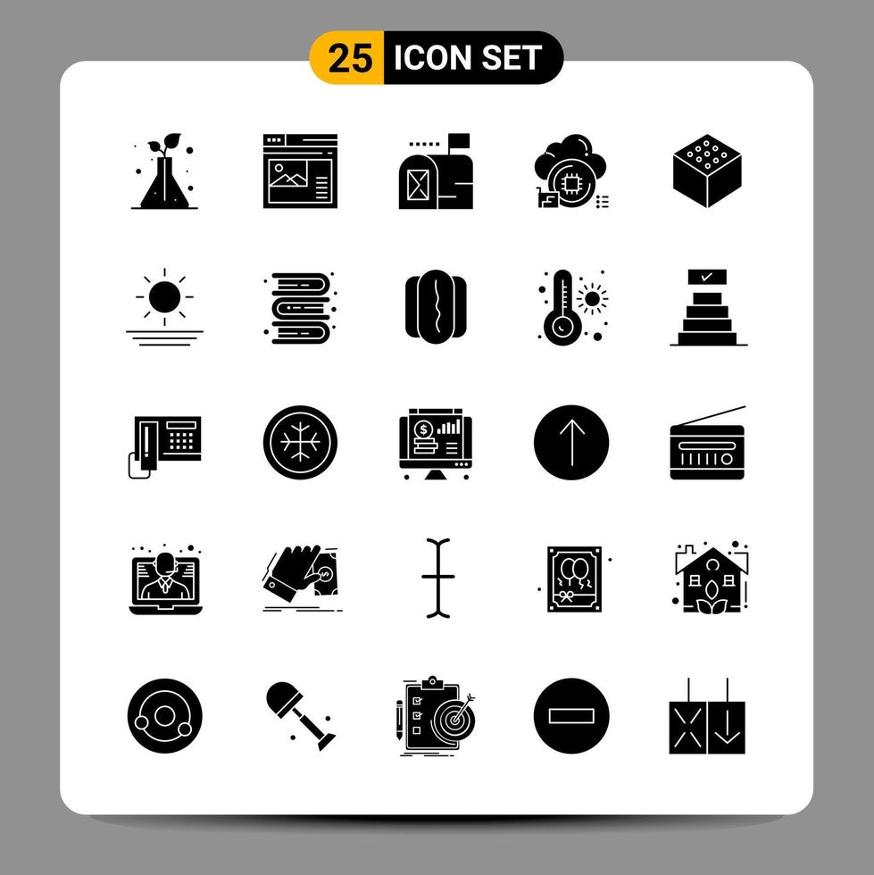 25 signos de símbolos de glifo de paquete de iconos negros para diseños receptivos sobre fondo blanco. 25 iconos establecidos. vector