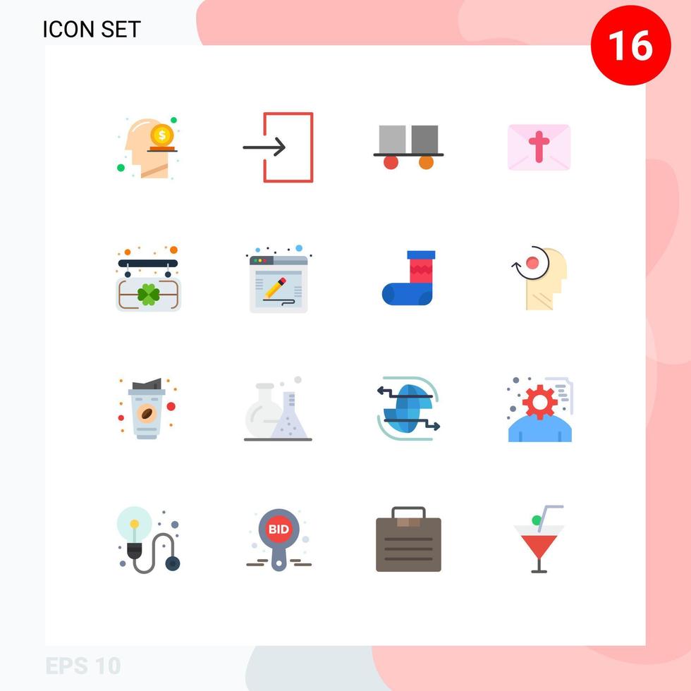 16 Creative Icons Modern Signs and Symbols of board holiday caterpillar vehicles mail lift truck Editable Pack of Creative Vector Design Elements