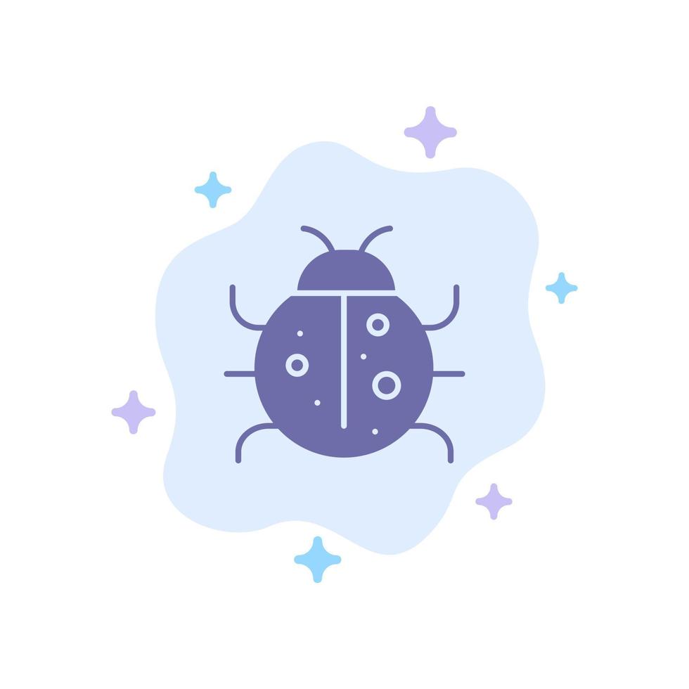 Cute Insect Ladybug Nature Spring Blue Icon on Abstract Cloud Background vector