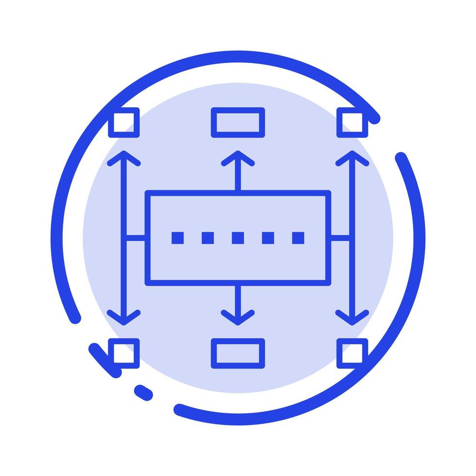 Workflow Workflow Planning Business Modern Planning Blue Dotted Line Line Icon vector