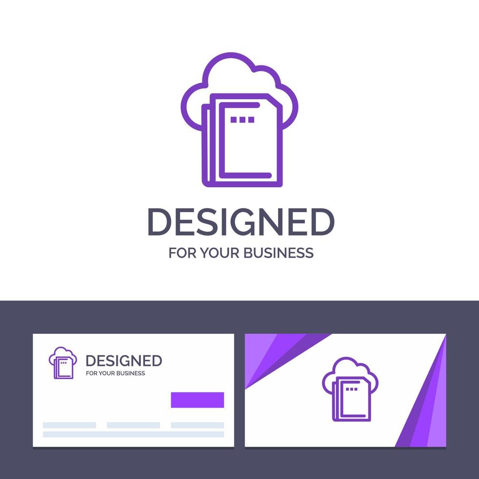 Creative Business Card and Logo template Cloud File Data Computing Vector Illustration