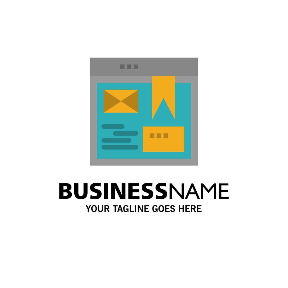 Layout Web Design Website Business Logo Template Flat Color vector