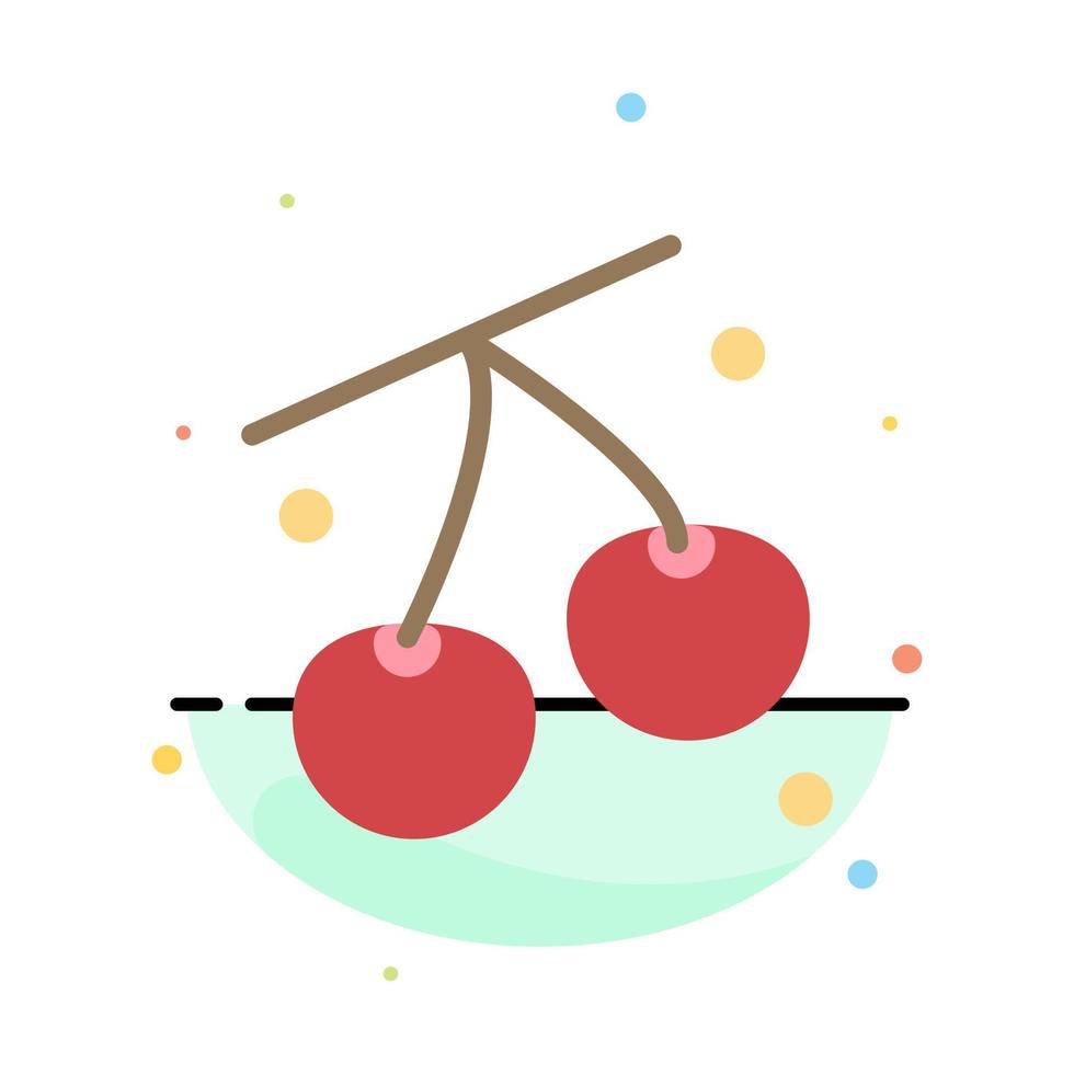 Cherry Fruit Healthy Easter Abstract Flat Color Icon Template vector