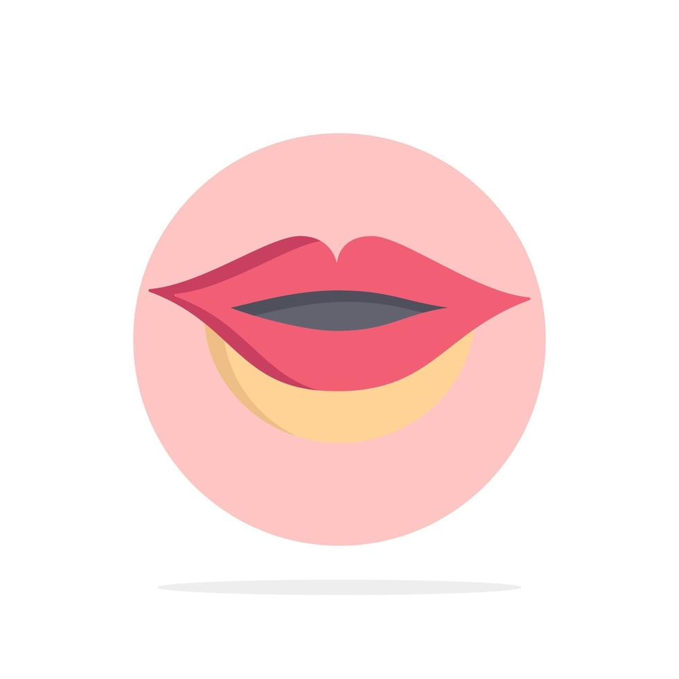 Lips Girl Abstract Circle Background Flat color Icon vector