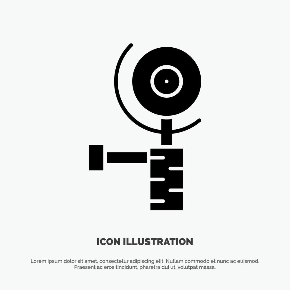 Construction Grinder Grinding solid Glyph Icon vector