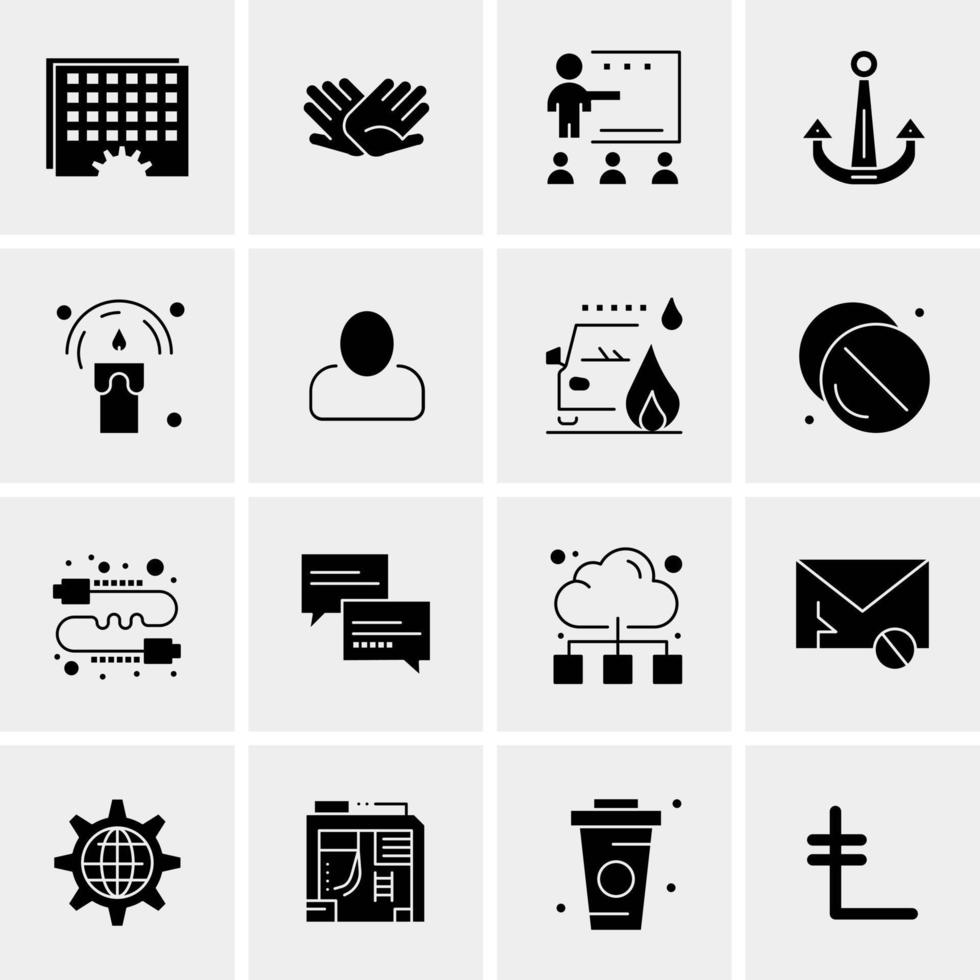 16 iconos universales de negocios vector ilustración de icono creativo para usar en proyectos relacionados con la web y dispositivos móviles