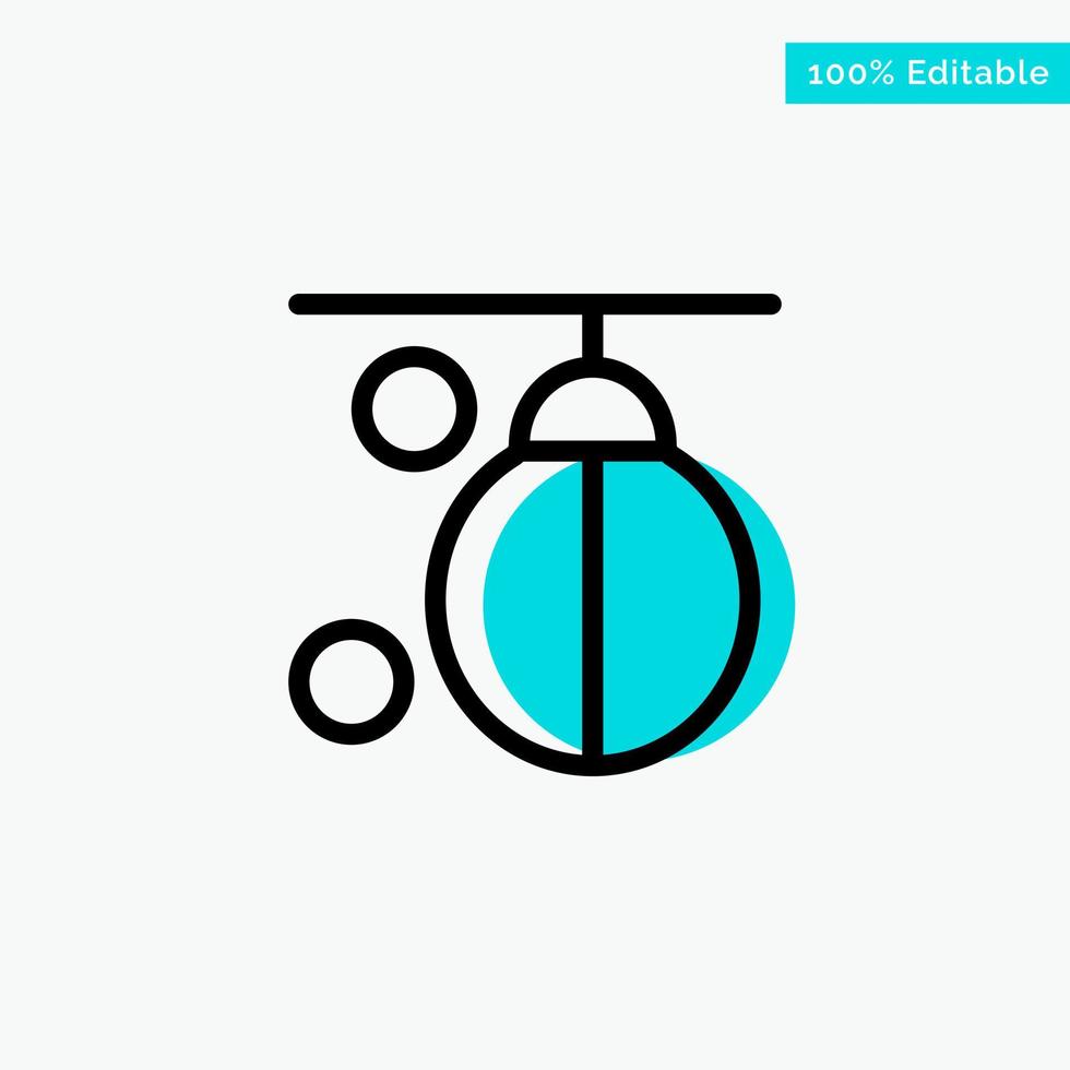 Bag Boxer Boxing Punching Training turquoise highlight circle point Vector icon