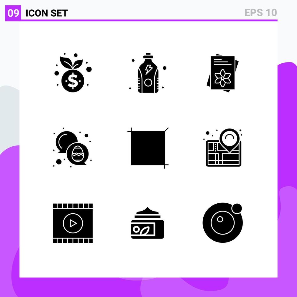 9 Creative Icons Modern Signs and Symbols of design egg seeds easter chat Editable Vector Design Elements