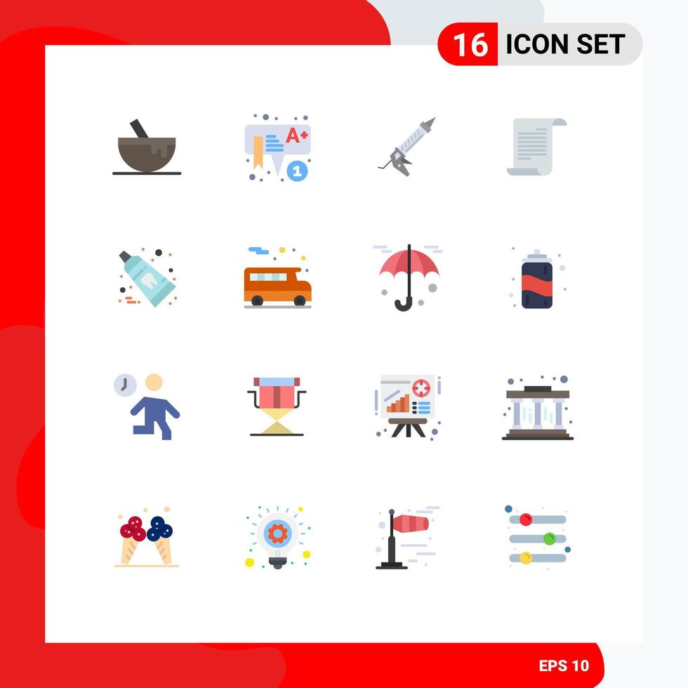 Set of 16 Modern UI Icons Symbols Signs for dental american sealant text utensils Editable Pack of Creative Vector Design Elements
