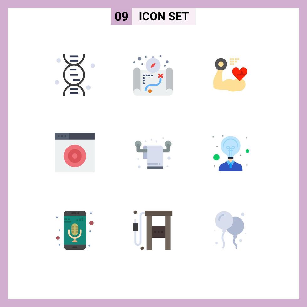 Stock Vector Icon Pack of 9 Line Signs and Symbols for creativity living heart interior target Editable Vector Design Elements