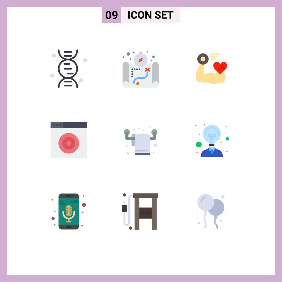 paquete de iconos de vectores de stock de 9 signos y símbolos de línea para la creatividad elementos de diseño de vectores editables de objetivo interior de corazón vivo