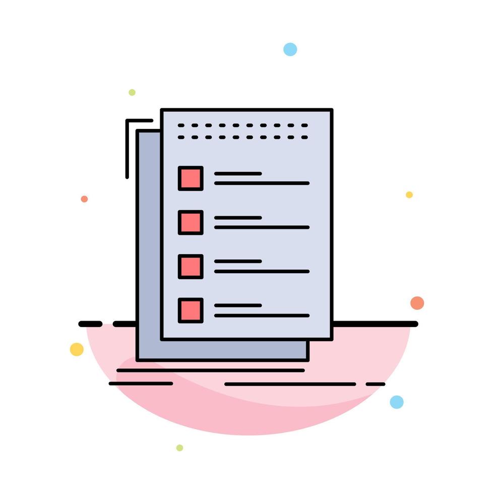 Check checklist list task to do Flat Color Icon Vector