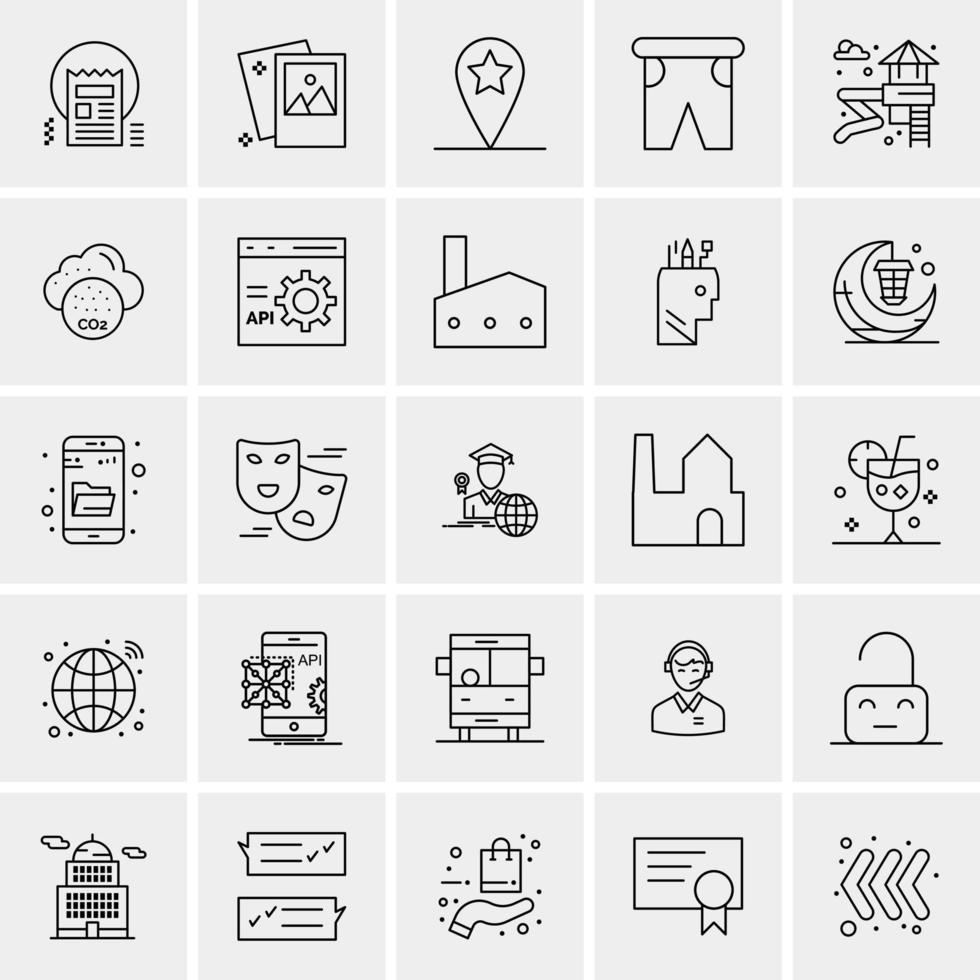 25 iconos de negocios universales vector ilustración de icono creativo para usar en proyectos relacionados con la web y dispositivos móviles