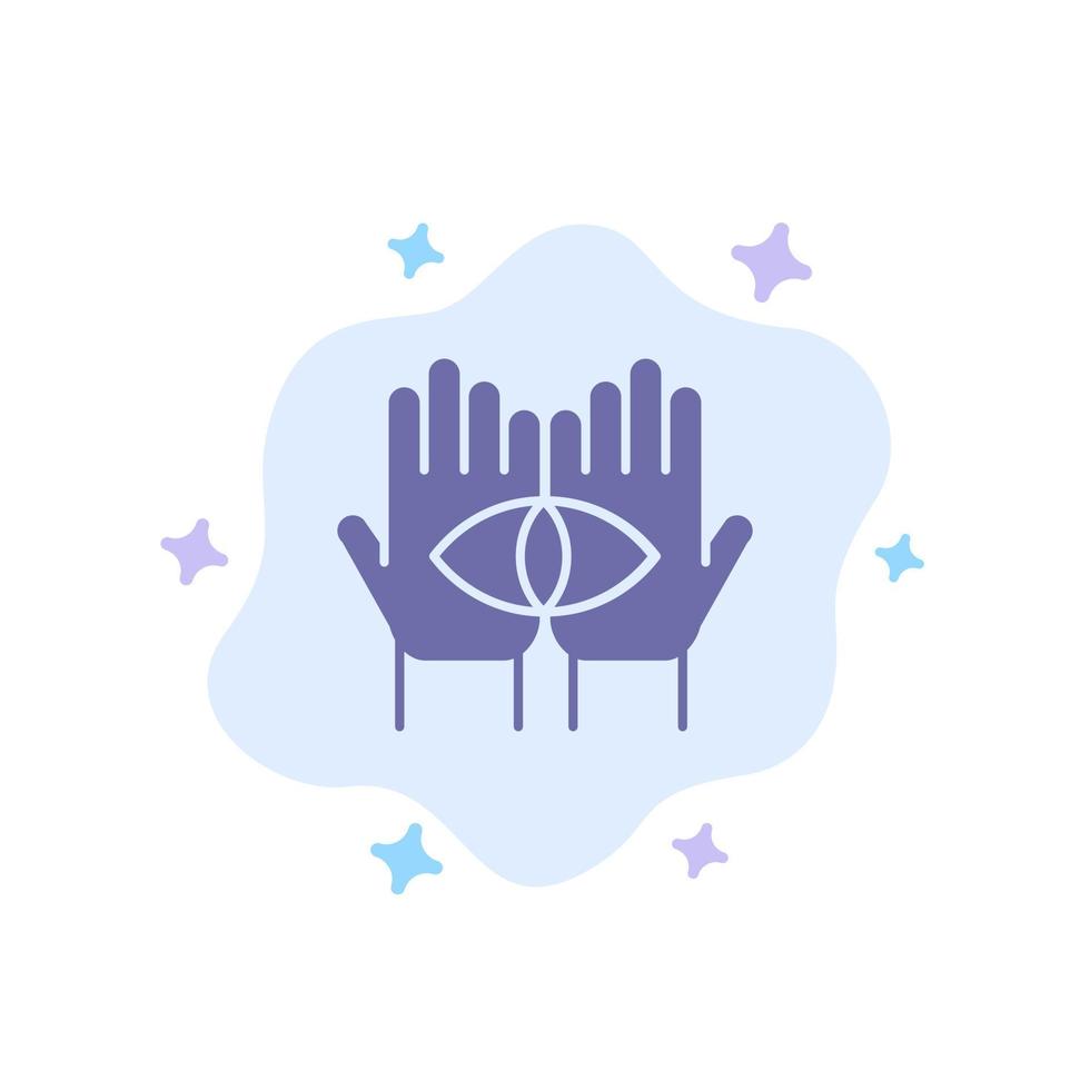 Conspiracy Destiny Medium Mystery Occult  Blue Icon on Abstract Cloud Background vector