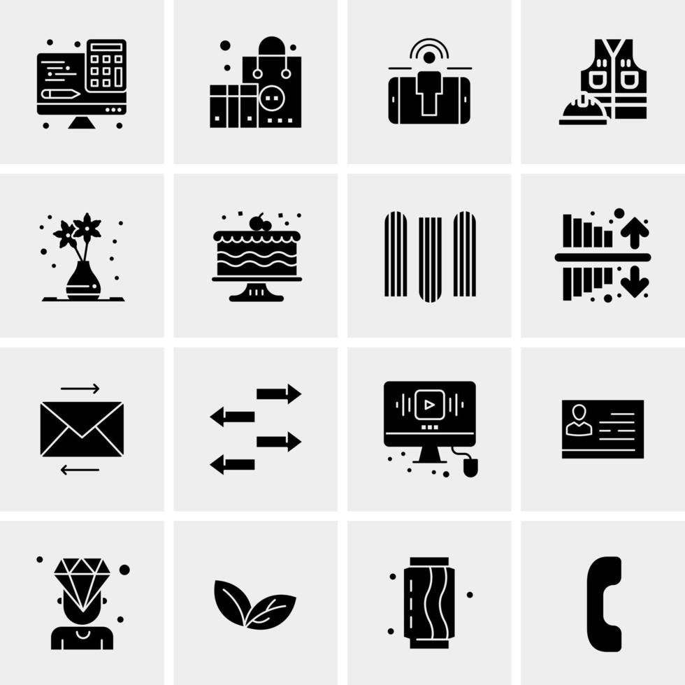 16 iconos universales de negocios vector ilustración de icono creativo para usar en proyectos relacionados con la web y dispositivos móviles