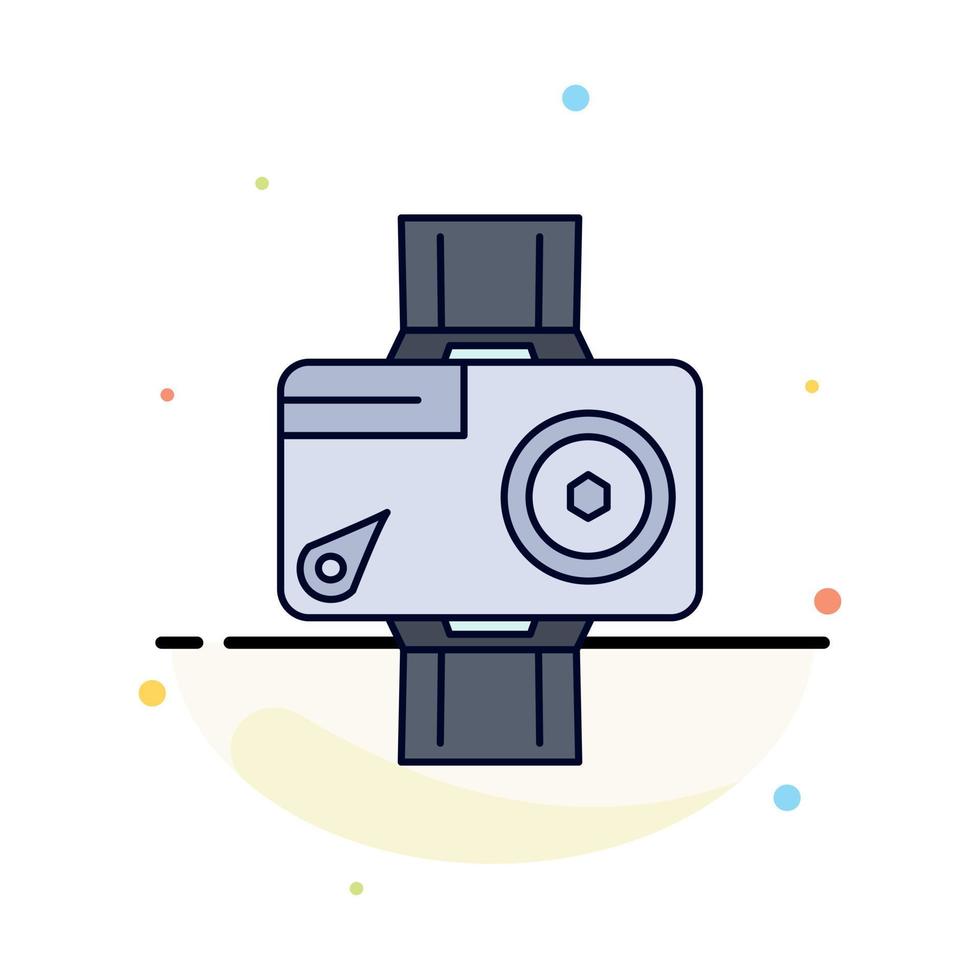 camera action digital video photo Flat Color Icon Vector