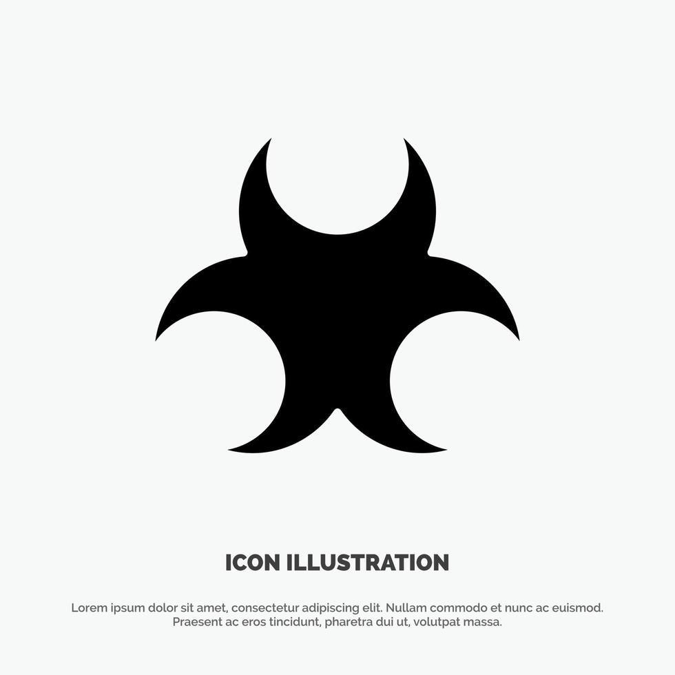 Bio Hazard Sign Science solid Glyph Icon vector