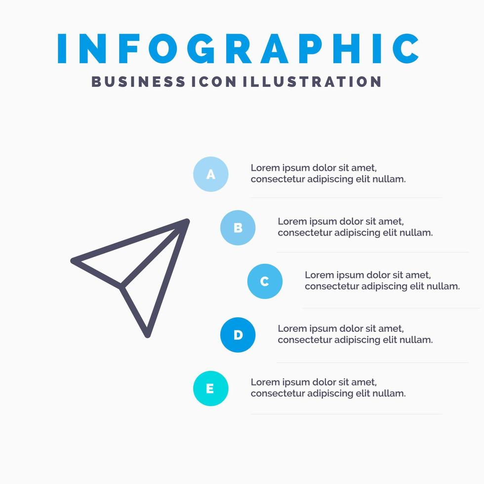 Instagram Sets Share Line icon with 5 steps presentation infographics Background vector