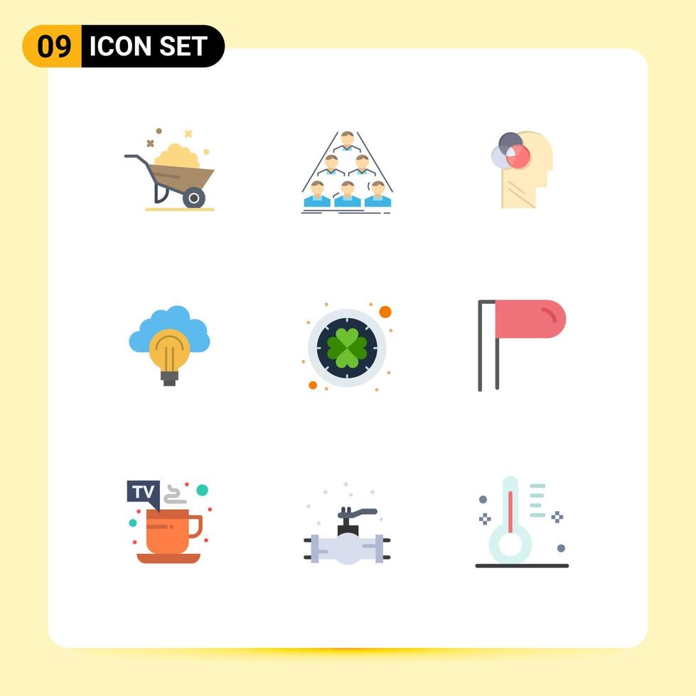 9 Creative Icons Modern Signs and Symbols of success bulb meeting light head Editable Vector Design Elements