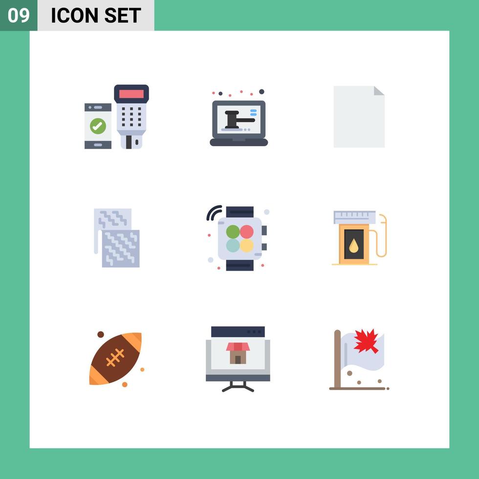 9 Creative Icons Modern Signs and Symbols of watch material document future electronic Editable Vector Design Elements