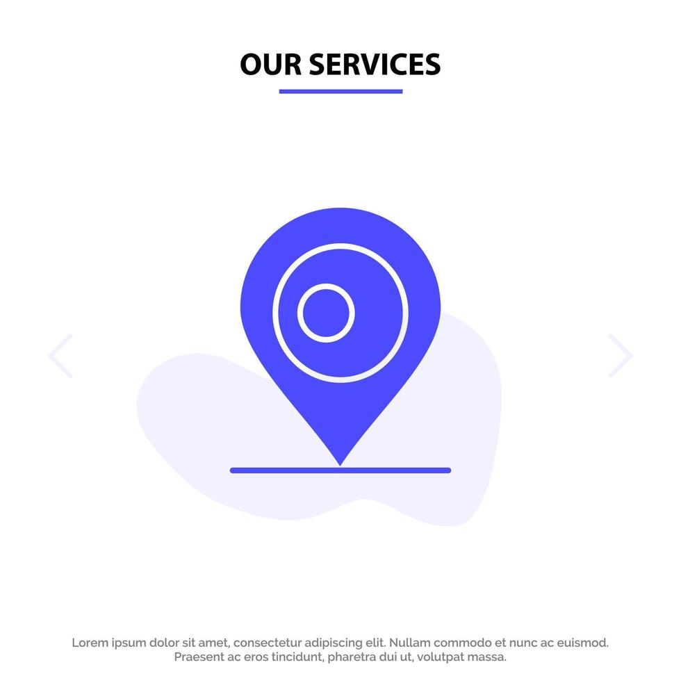 Our Services Location Map Bangladesh Solid Glyph Icon Web card Template vector