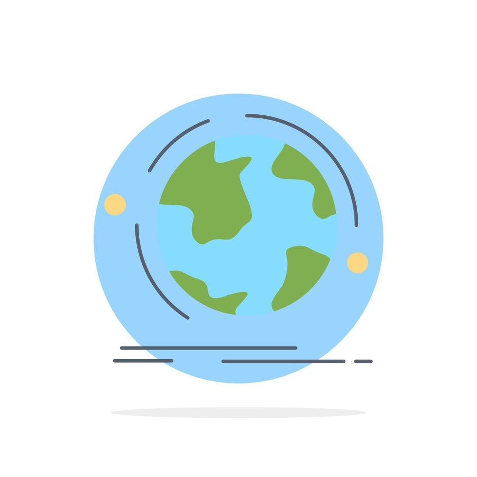 globe world discover connection network Flat Color Icon Vector