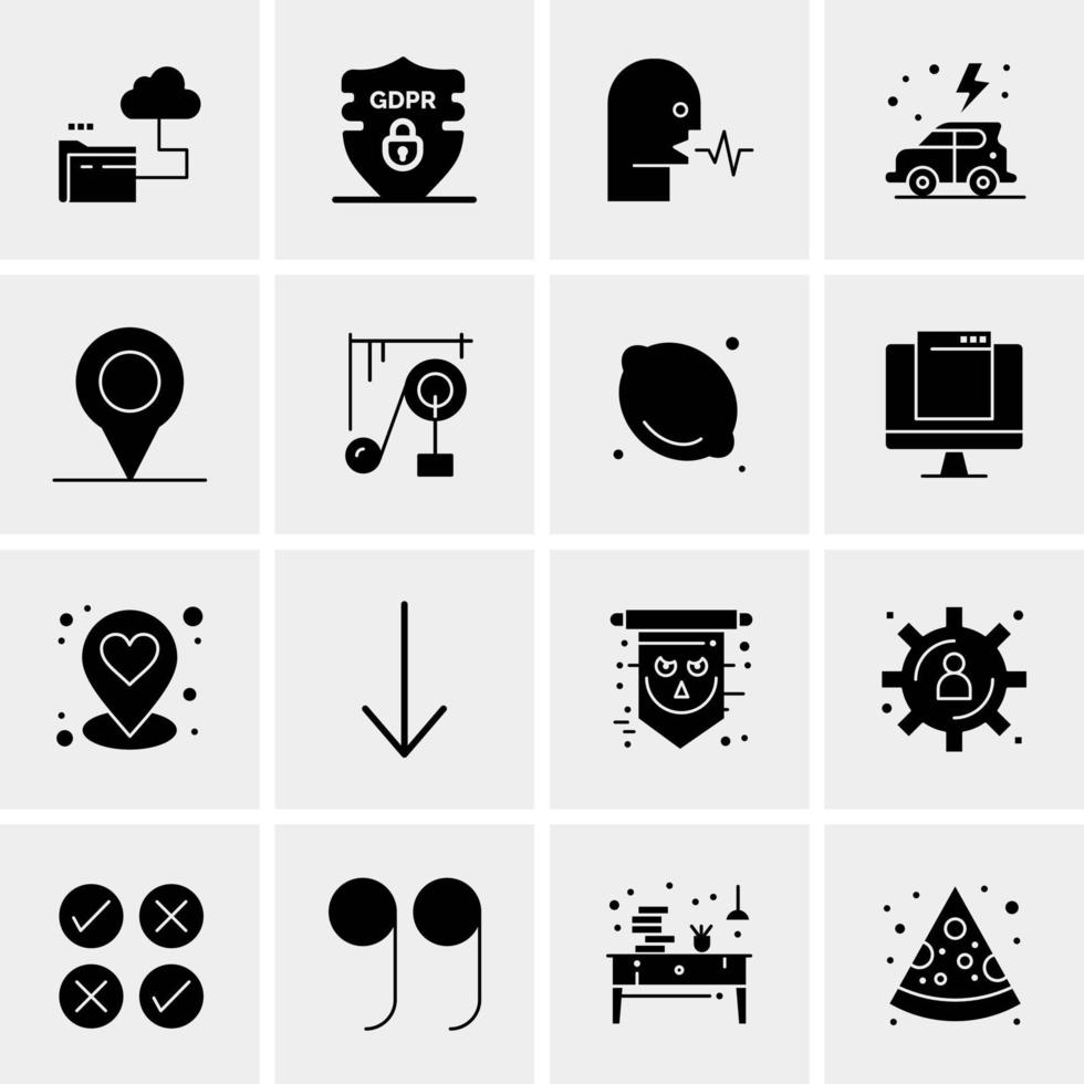 16 iconos universales de negocios vector ilustración de icono creativo para usar en proyectos relacionados con la web y dispositivos móviles