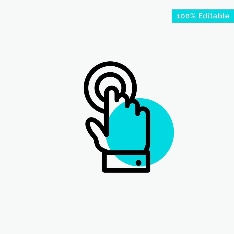 Touch Touchscreen Interface Technology turquoise highlight circle point Vector icon