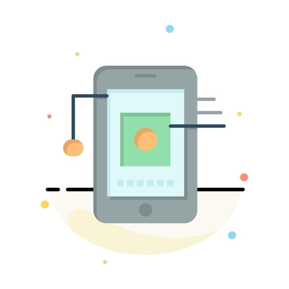 Mobile Cell Hardware Network Abstract Flat Color Icon Template vector